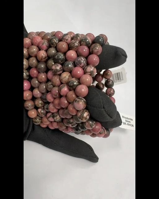 Bracelet Rhodonite perles 8mm