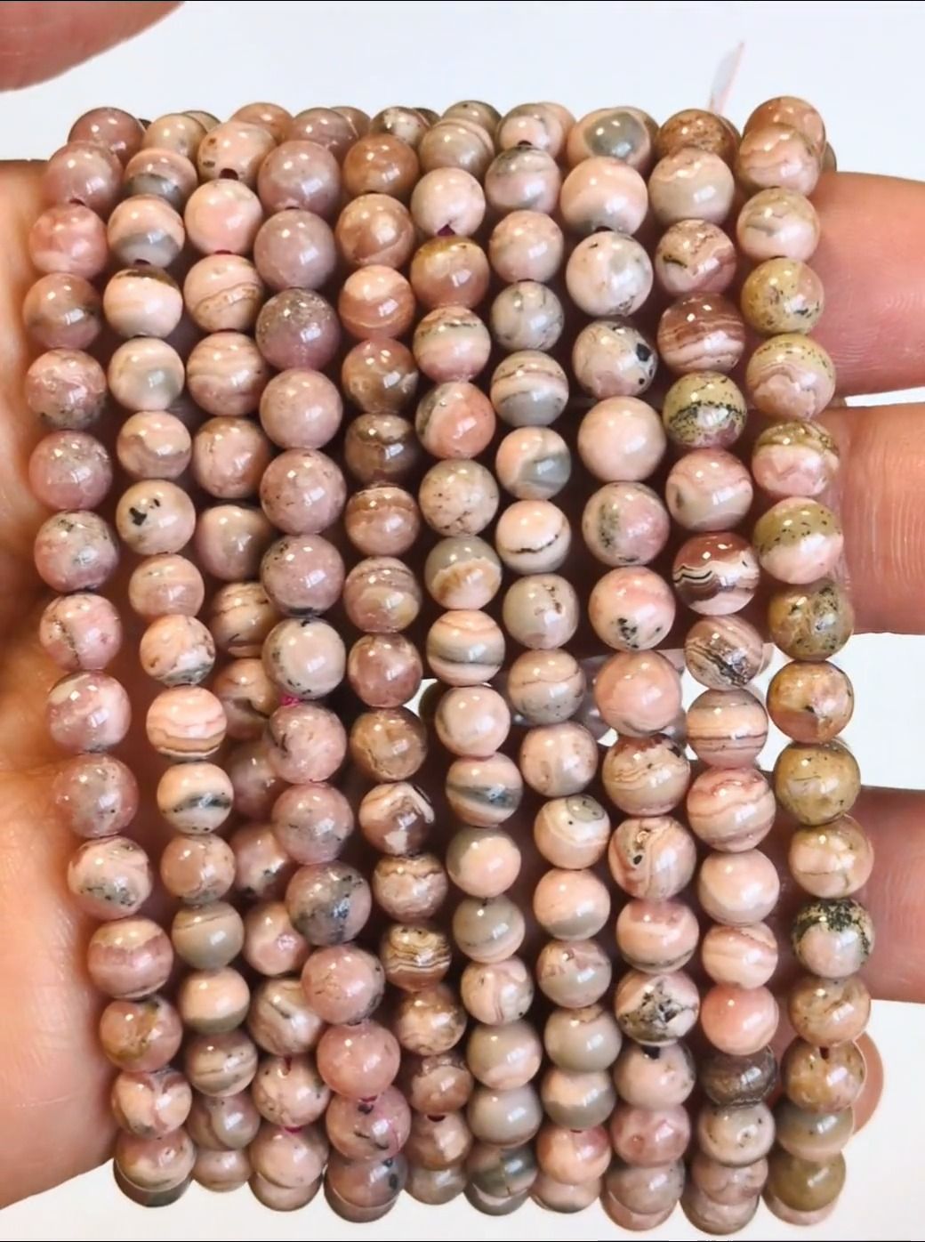 Bracelet Rhodochrosite Argentine A perles 5-6mm