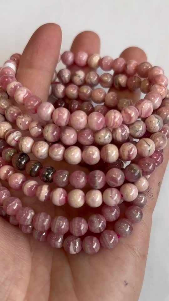 Bracelet Rhodochrosite Argentine A perles 6-7mm