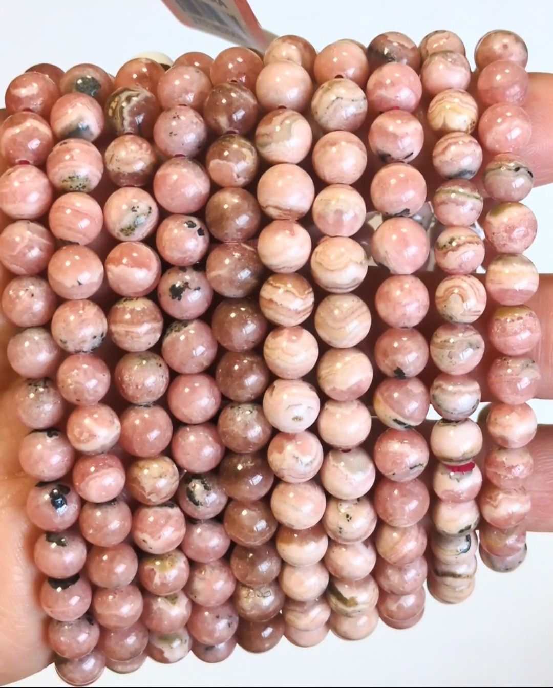 Bracelet Rhodochrosite Argentine AA perles 6-7mm