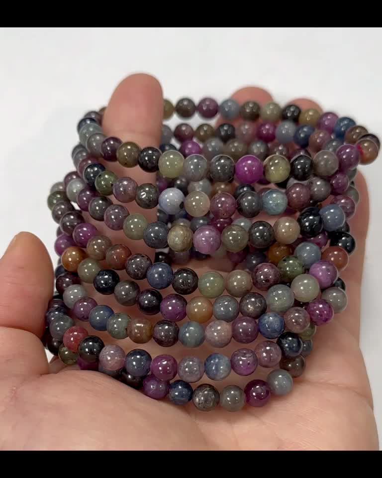 Bracelet Saphir Multicolore A perles 6-7mm