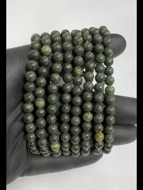 Bracelet Serpentine Pérou  perles 6mm