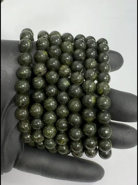 Bracelet Serpentine Pérou  perles 8mm