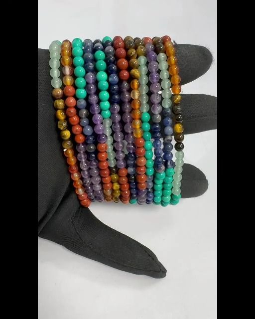 Bracelet 7 chakras perles 4mm