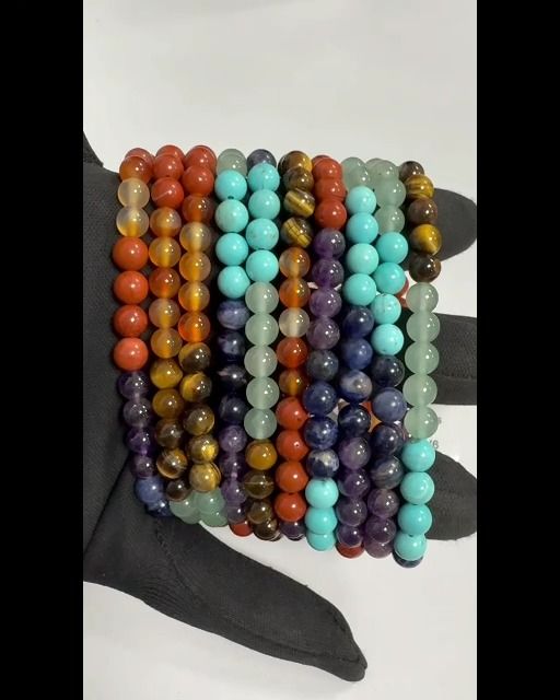 Bracelet 7 chakras perles 6mm