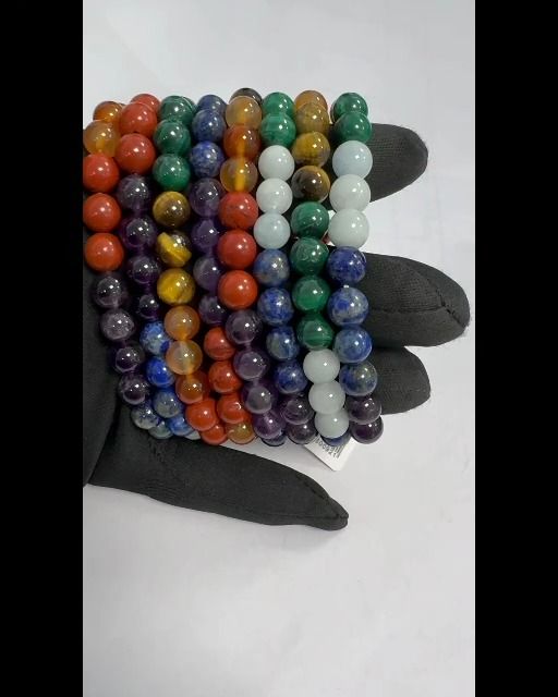 Bracelet pierres 7 chakras A perles 8mm