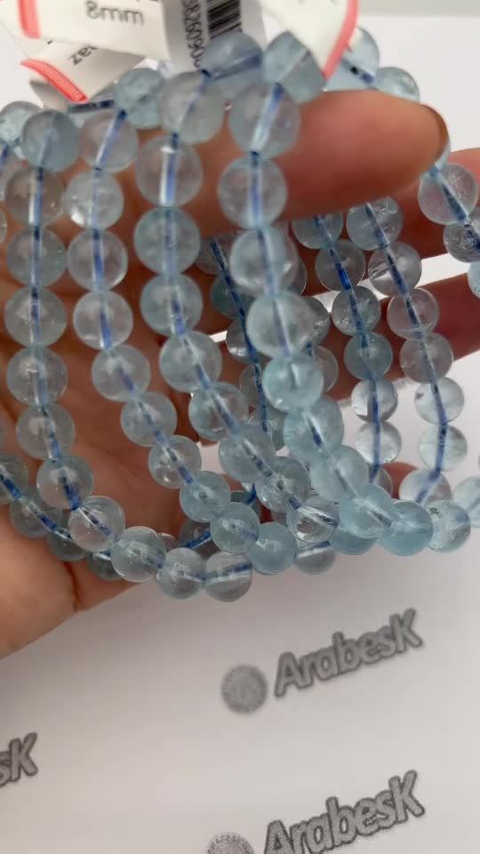 Bracelet Topaze Bleue AAA perles 8-9mm