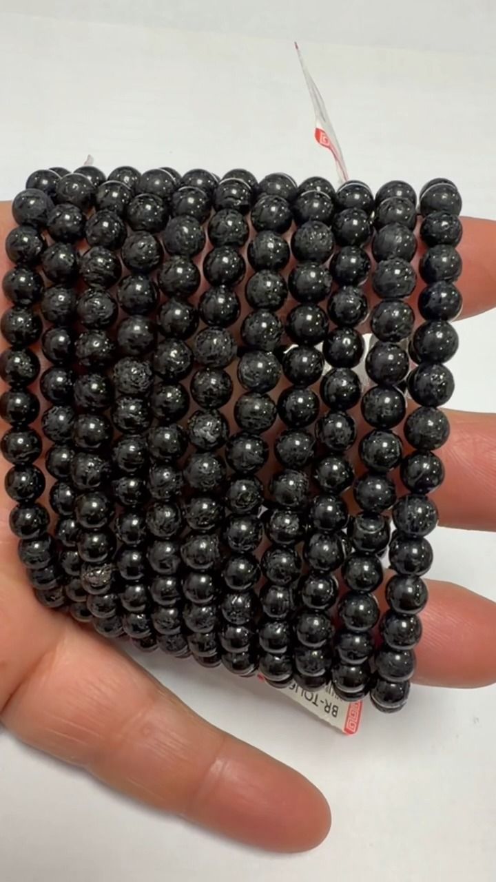 Bracelet Tourmaline Noire AB perles 6-7mm
