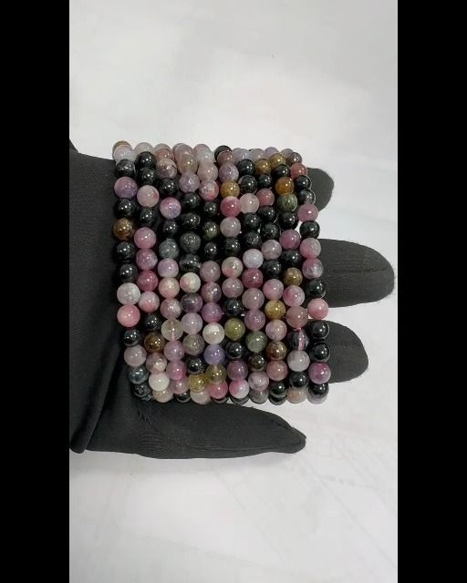 Bracelet Tourmaline multicolore A perles 6mm