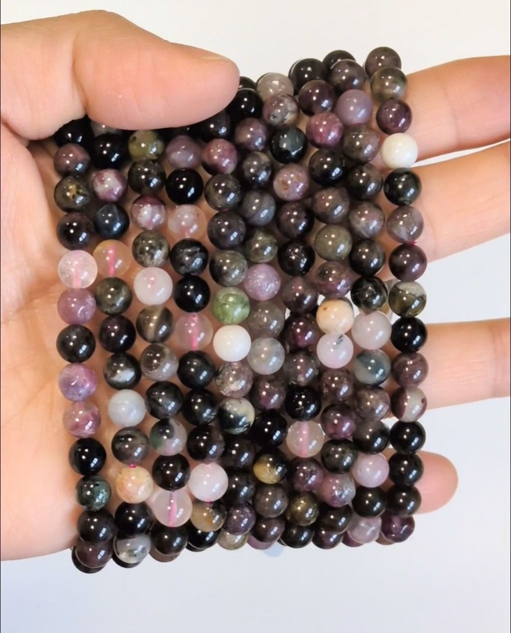 Bracelet Tourmaline multicolore A perles 6mm