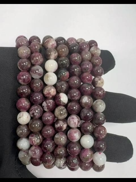 Bracelet Tourmaline Rose A perles 8mm