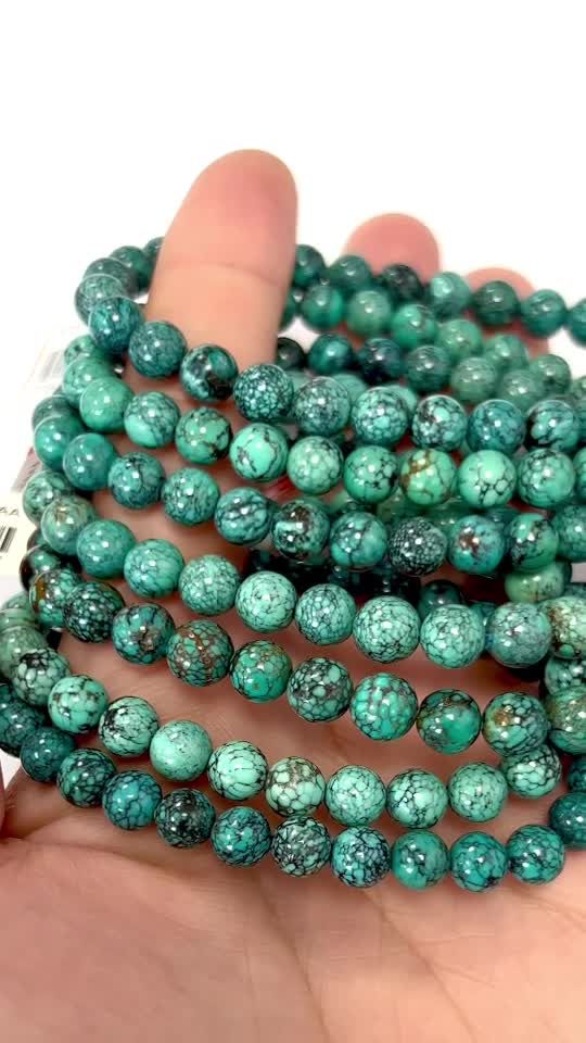 Bracelet Turquoise Naturelle de Chine AAA perles 6mm