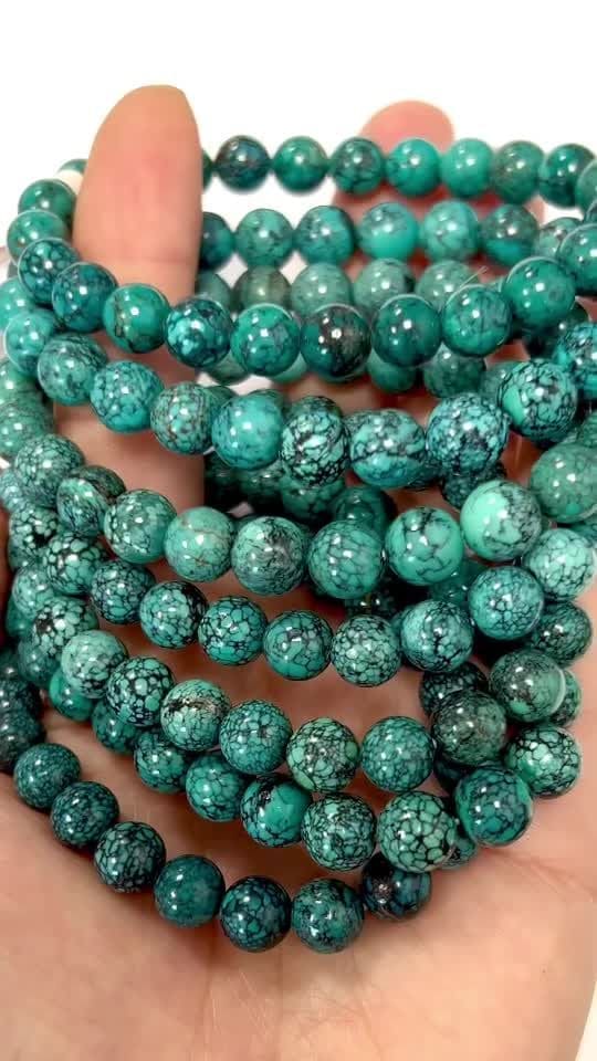 Bracelet Turquoise Naturelle de Chine AAA perles 8mm