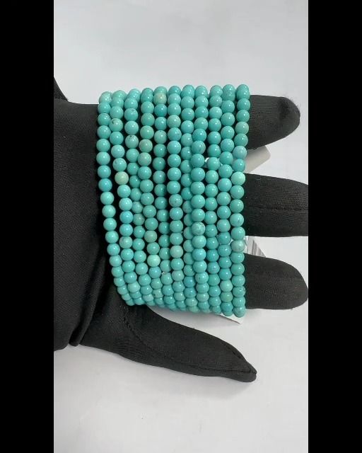 Bracelet Turquenite Howlite naturelle teintée A perles 4mm