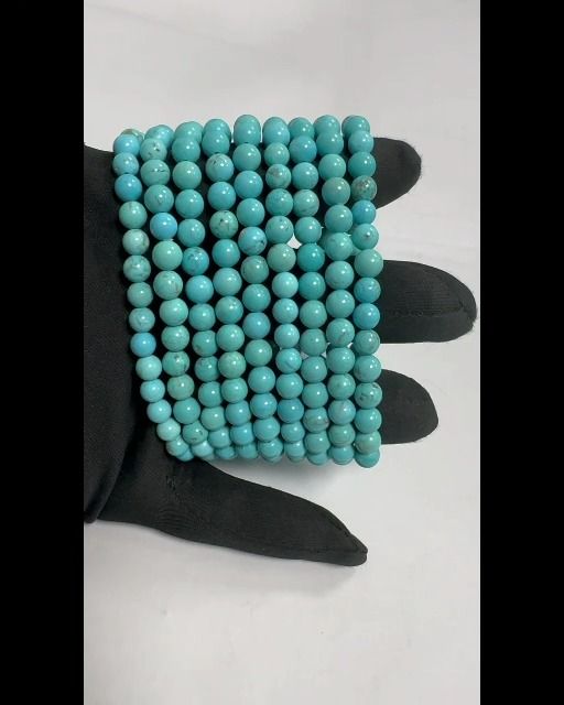 Bracelet Turquenite Howlite naturelle teintée A perles 6mm