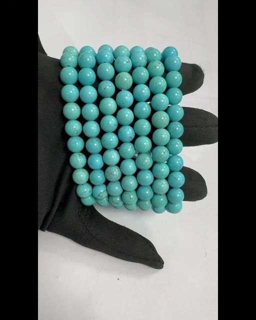 Bracelet Turquénite Howlite naturelle teintée A perles 8mm