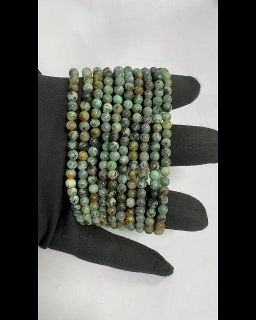 Bracelet turquoise naturelle d'Afrique perles 4-5mm
