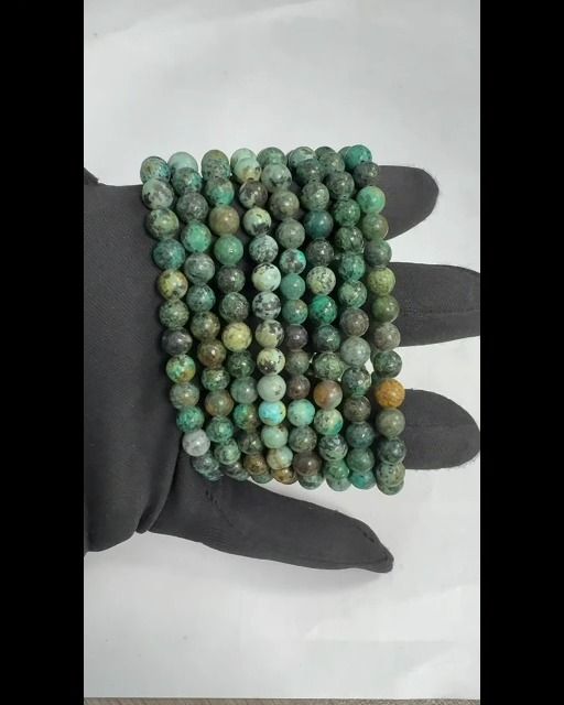 Bracelet turquoise naturelle d'Afrique perles 6mm