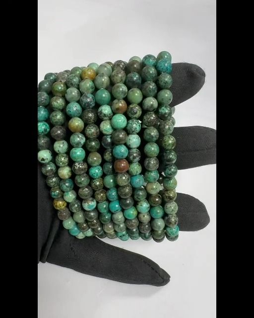 Bracelet turquoise naturelle d'Afrique A perles 6-7mm