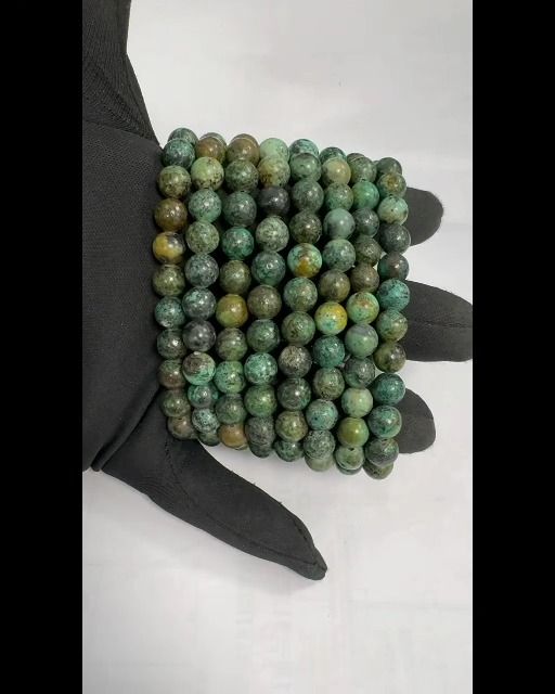 Bracelet turquoise naturelle d'Afrique perles 8mm