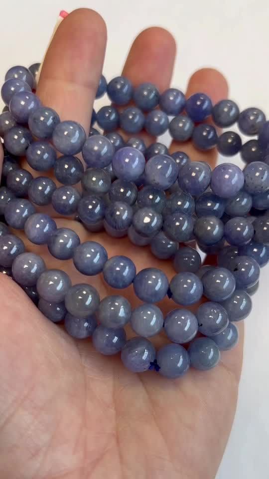 Bracelet Tanzanite AA perles 7.5-8.5mm