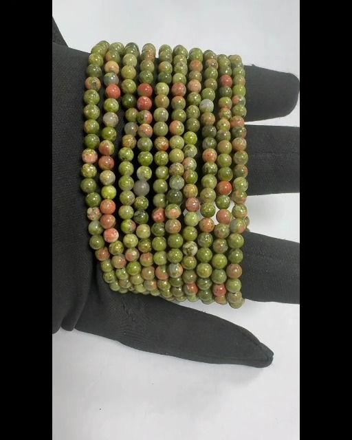 Bracelet Unakite perles 4mm
