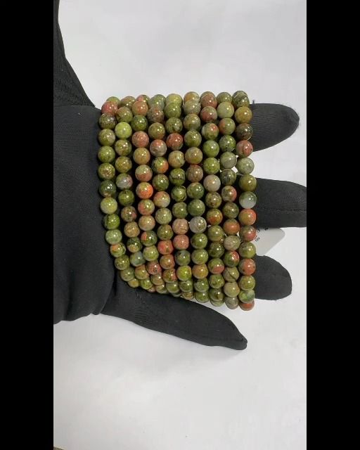 Bracelet Unakite perles 6mm