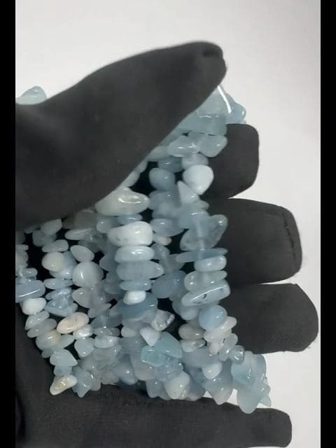 Bracelet Aigue Marine chips 5-8 mm
