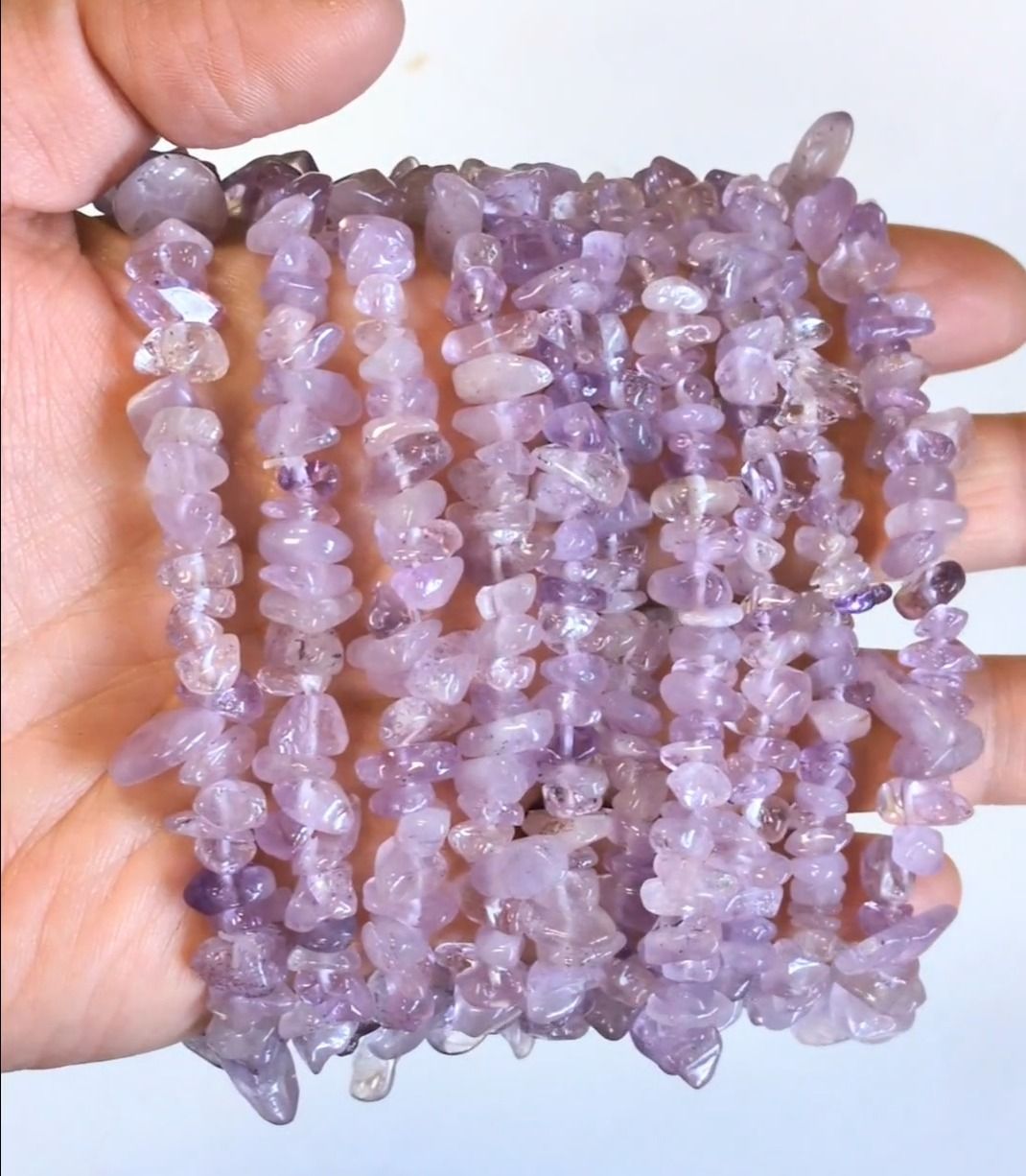 Bracelet Amethyste Lavande A chips 5-8mm 18cm