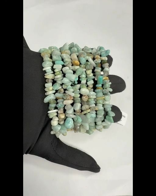 Bracelet Amazonite AB Perou 5-8mm chips 18cm