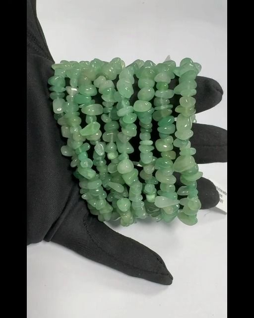 Bracelet aventurine verte chips 5-8mm 18cm