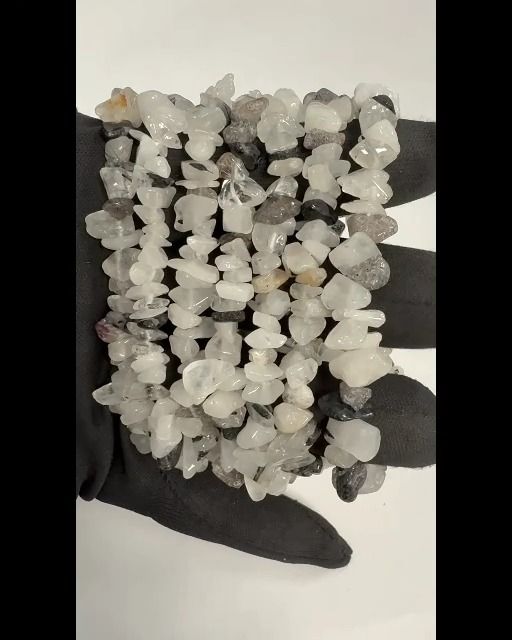 Bracelet Cristal de Roche Tourmaline A 5-8mm chips