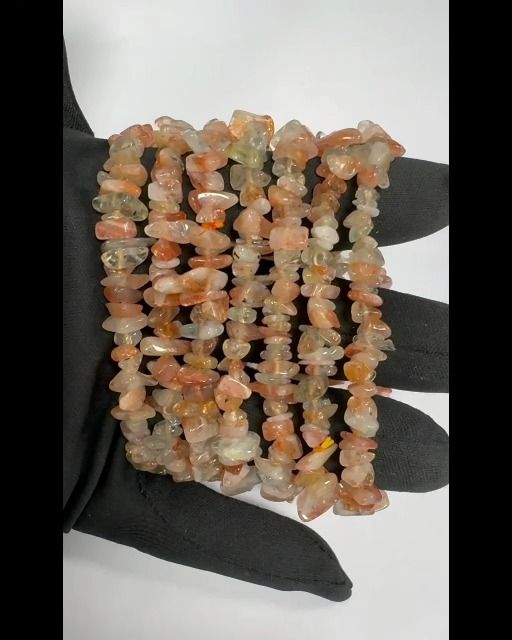 Bracelet Pierre de Soleil Multicolore AA chips 18cm