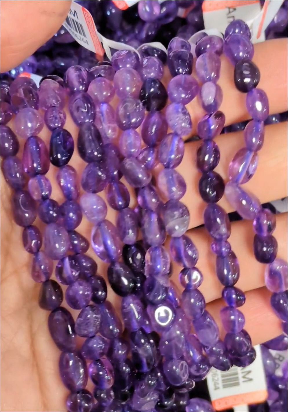 Bracelet Amethyste AA pierres roulées