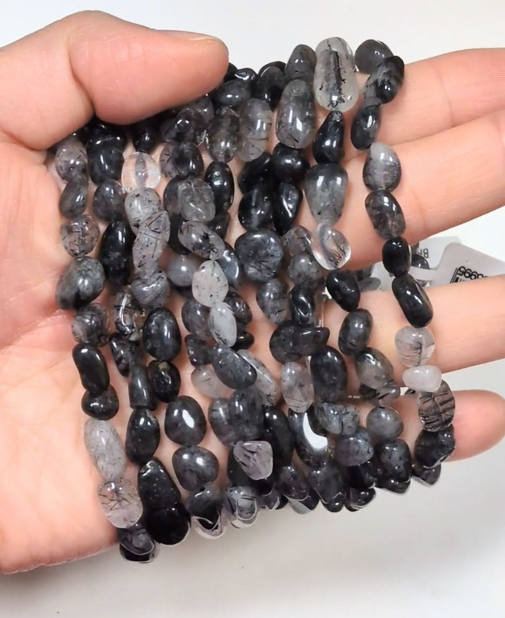 Bracelet Cristal de Roche Tourmaline A+ pierres roulées