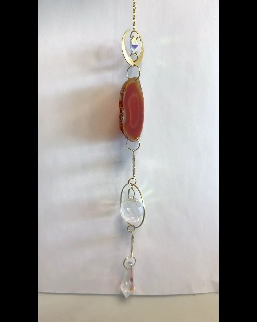 Mobile Attrape Soleil Agate Rouge Soleil Cristal 43cm