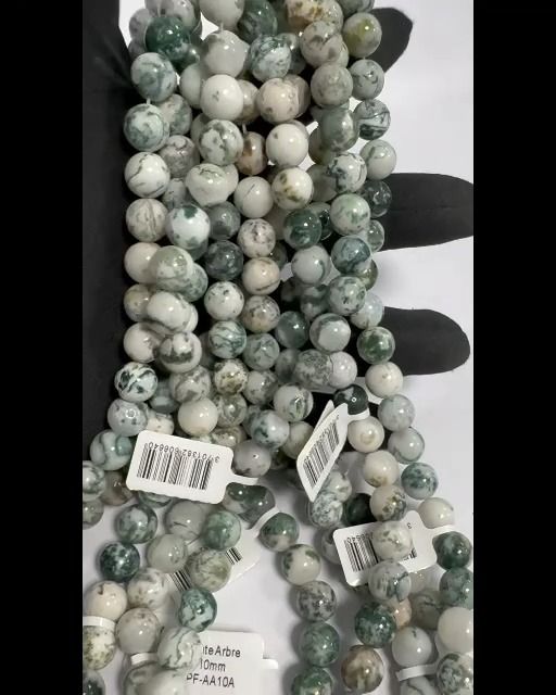 Agate Arbre A perles 10mm sur fil 40cm