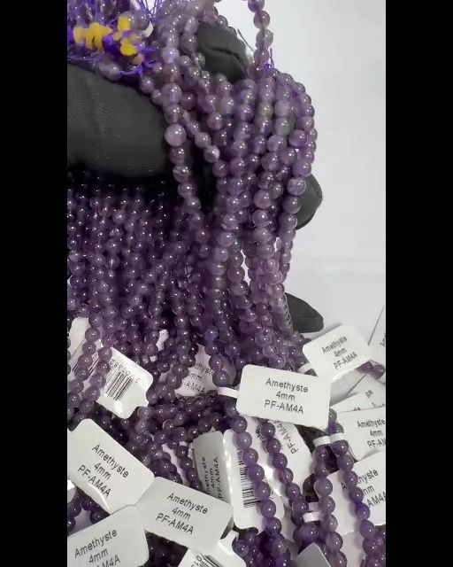 Amethyste A perles 4mm sur fil 40cm