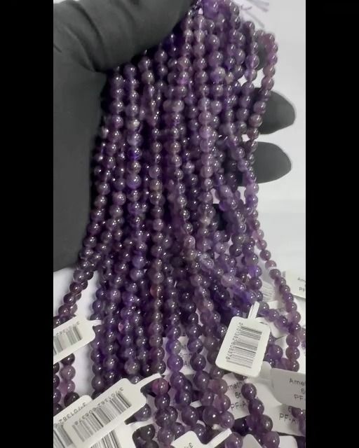 Amethyste A perles 6mm sur fil 40cm