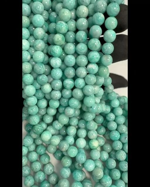 Amazonite Pérou AA perles 8mm sur fil 40cm