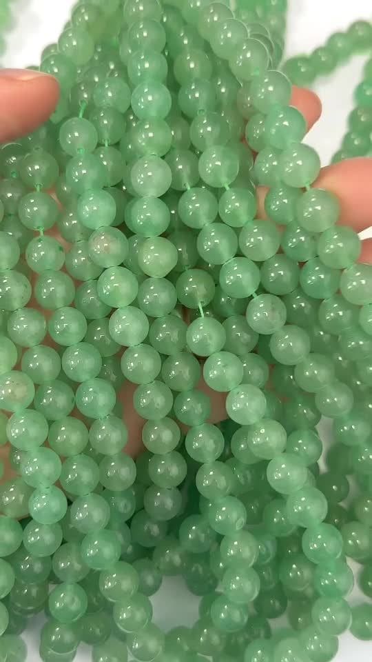 Aventurine verte perles 8mm sur fil 40cm