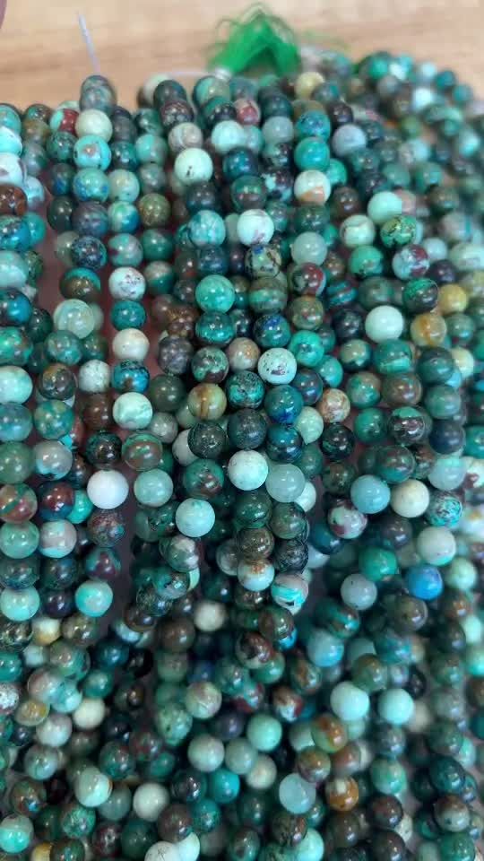 Chrysocolle AA perles 6mm sur fil 40cm