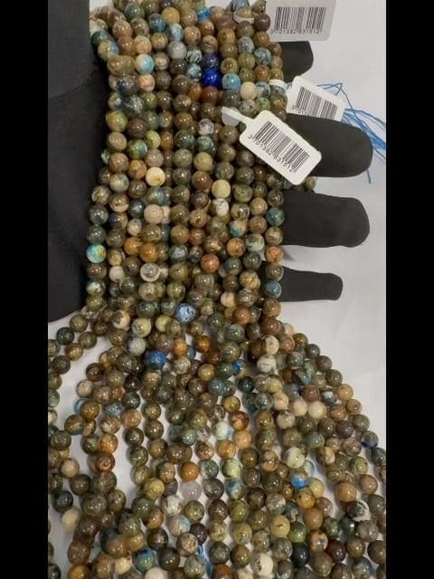 Chrysocolle perles 6-7mm sur fil 40cm