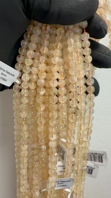 Perles Rondes sur Fil Citrine Naturelle A 6-7mm