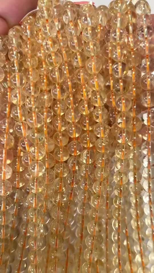 Citrine Naturelle AA perles 8mm sur fil 40cm