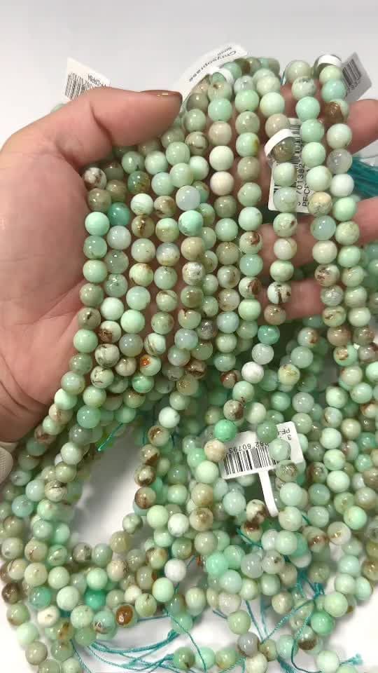 Chrysoprase A perles 8-9mm sur fil 40cm