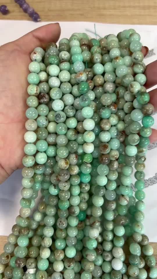 Chrysoprase AA perles 8mm sur fil 40cm