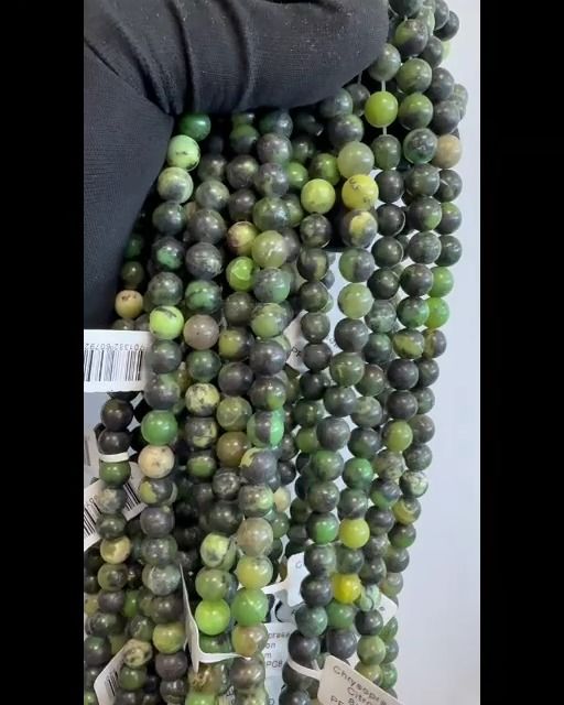Chrysoprase Citron perles 8mm sur fil 40cm