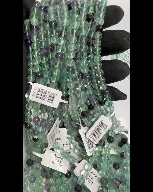 Fluorite A perles 6mm sur fil 40cm
