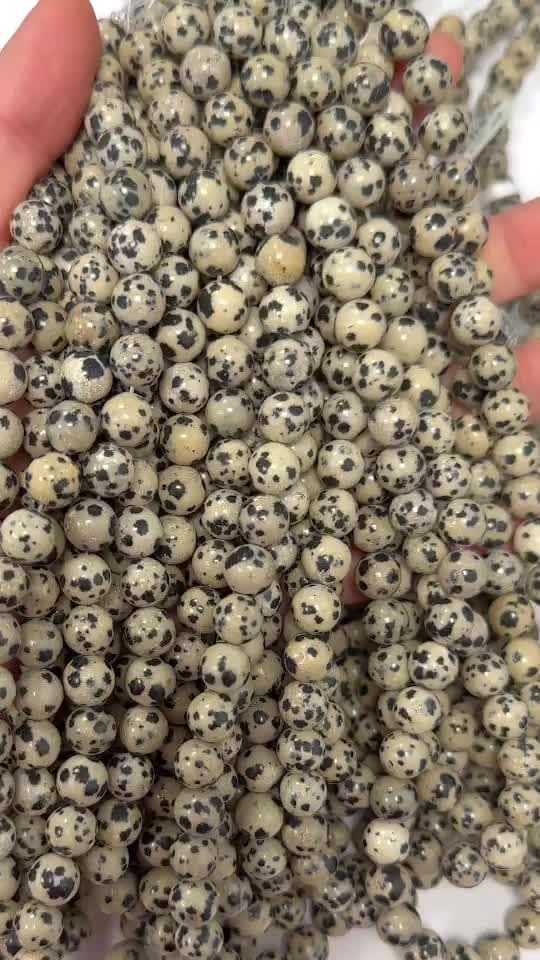 Jaspe Dalmatien perles 8mm sur fil 40cm